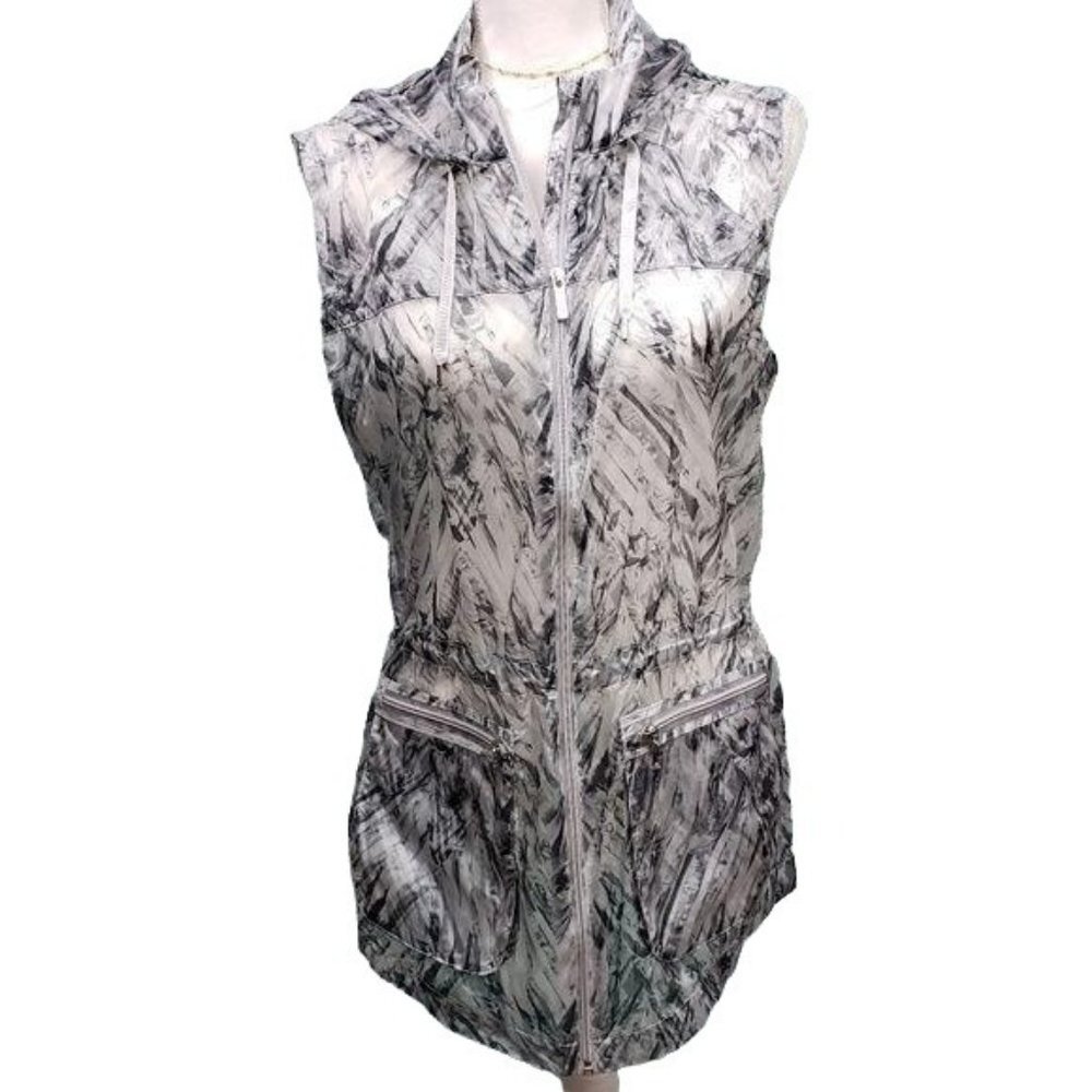 ATHLETA Inspire Hoodie Sheer Vest Cobblestone Jacket S NWOT - Picture 2 of 8